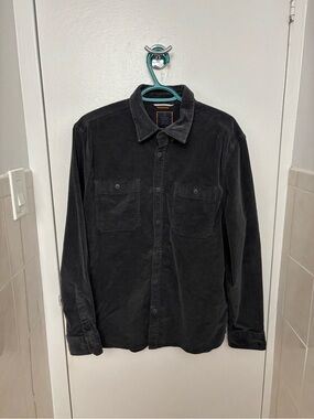Denver Hays Men’s Dark Grey/Charcoal Corduroy Button-Up Shirt